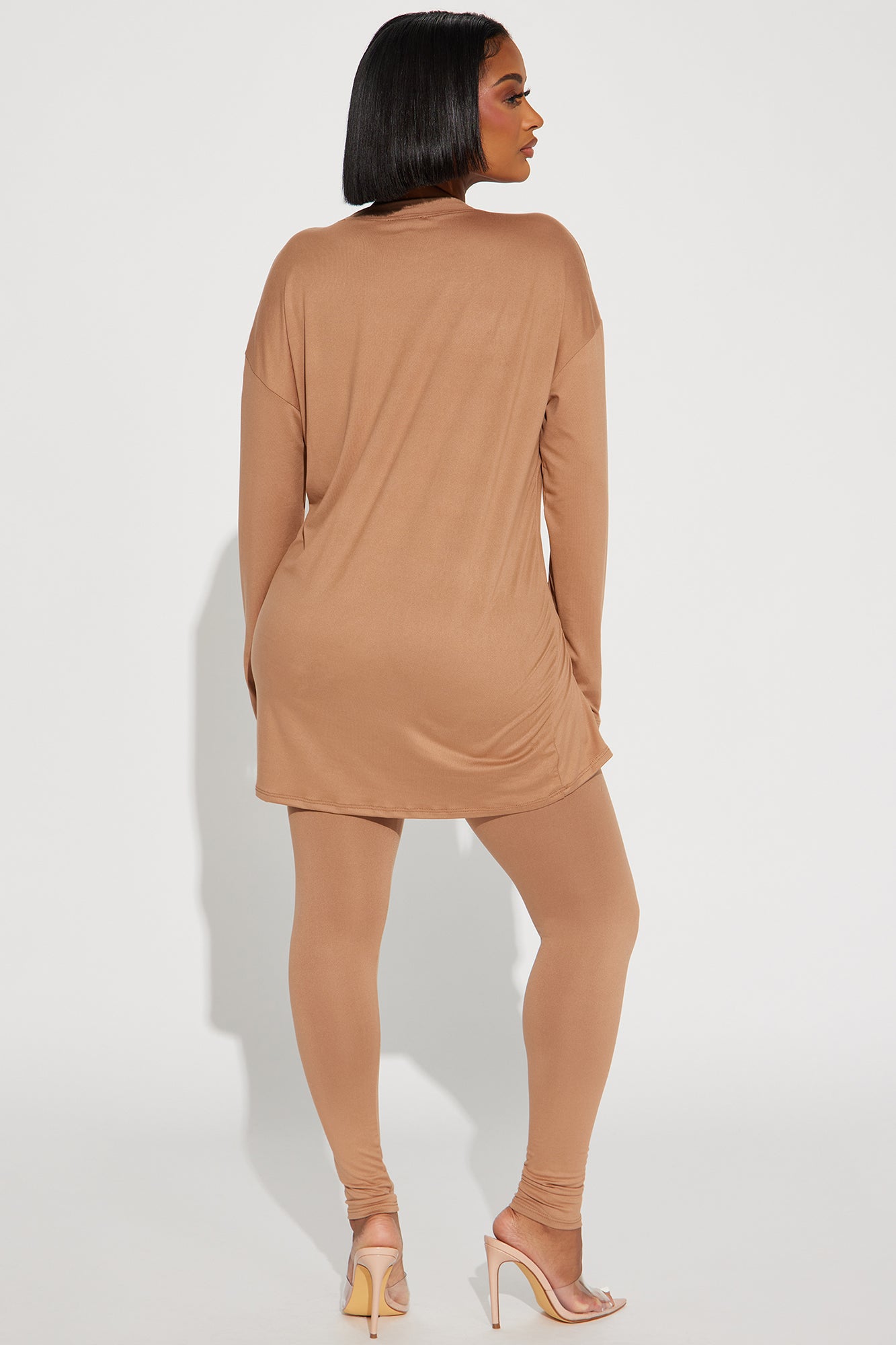 Weekend Vibes Long Sleeve Set - Mocha