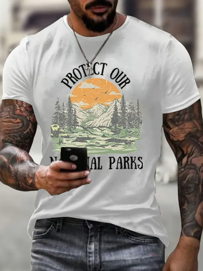 Men'S Protect Our National Parks Printing T Shirt