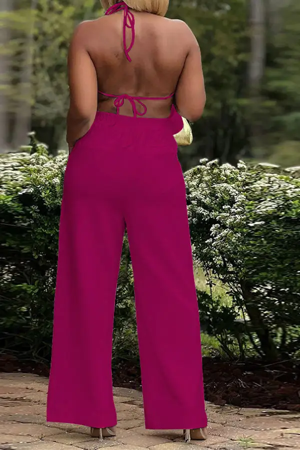 Irregular Tassel Lace-Up Pant Set