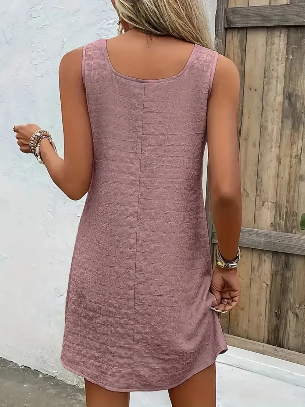 Women Short Dress Plain Asymmetrical Sleeveless Comfy Casual Dress