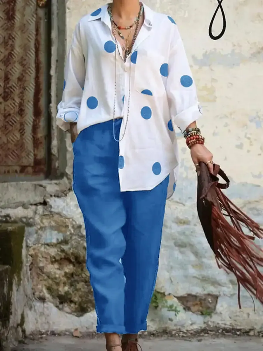 Printed Casual Two-piece Shirt Suits(⚡Clearance Sale)