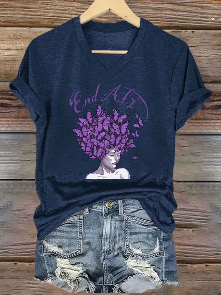 Women's Alzheimer's Print Casual T-Shirt