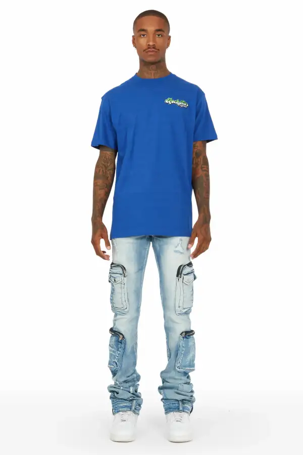 Sutton Blue Super Stacked Flare Jean