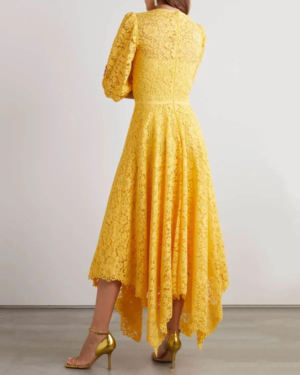 Elegant Asymmetric Lace Dress