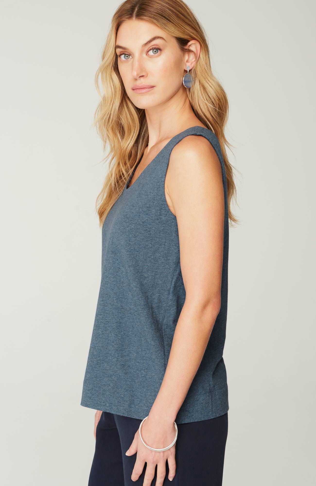 pure jill soft-v-neck layering tank