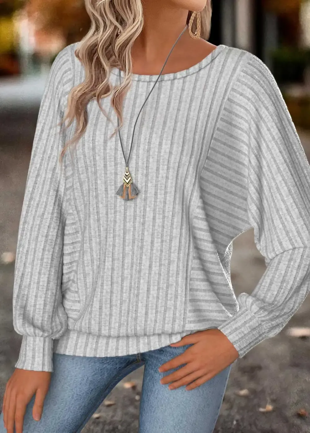 Light Grey Tummy Coverage Long Sleeve T Shirt