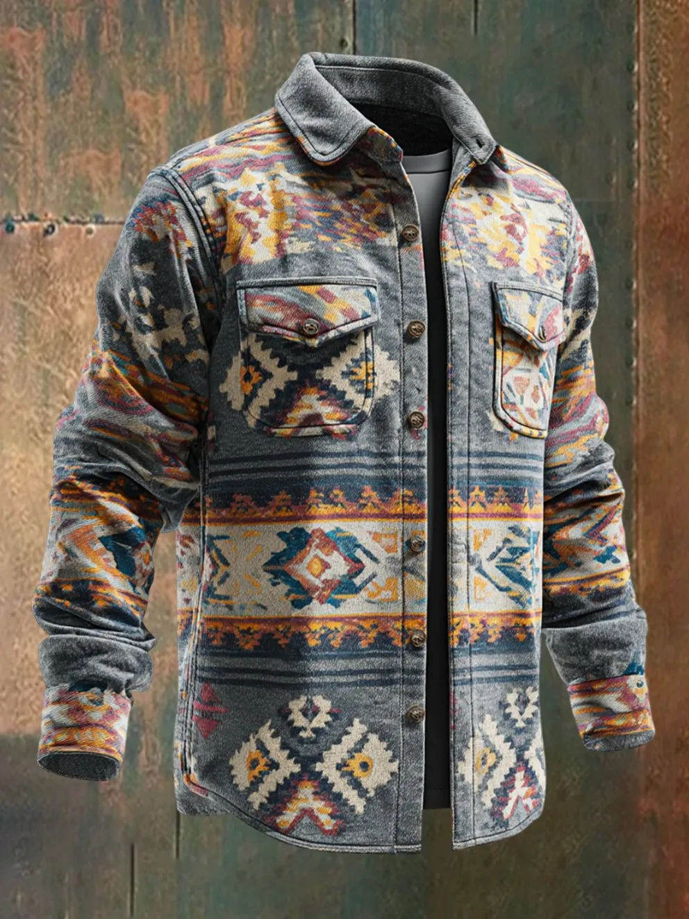 Men's Vintage Casual Aztec Print Jacket