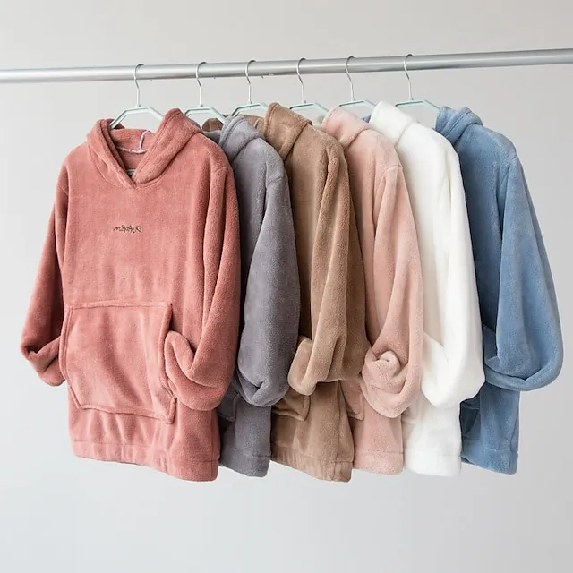Women's Sweatshirt Tracksuit Pants Sets Solid Color Black White Pink Long Sleeve Casual Daily Basic Hooded Regular Fit Fall & Winter