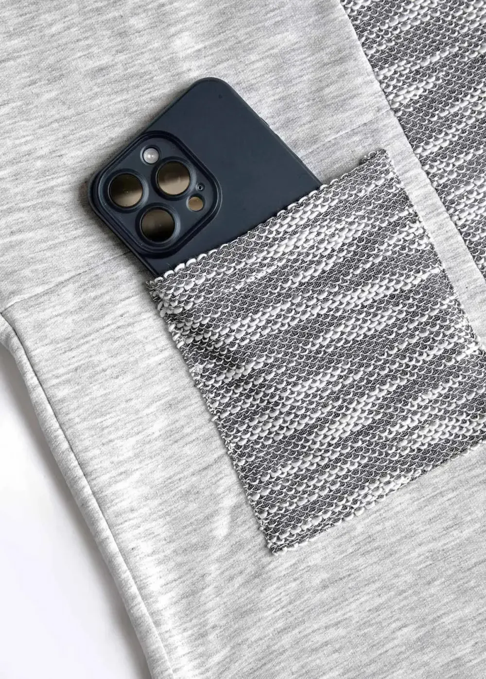 Light Grey Patchwork Long Sleeve Hoodie