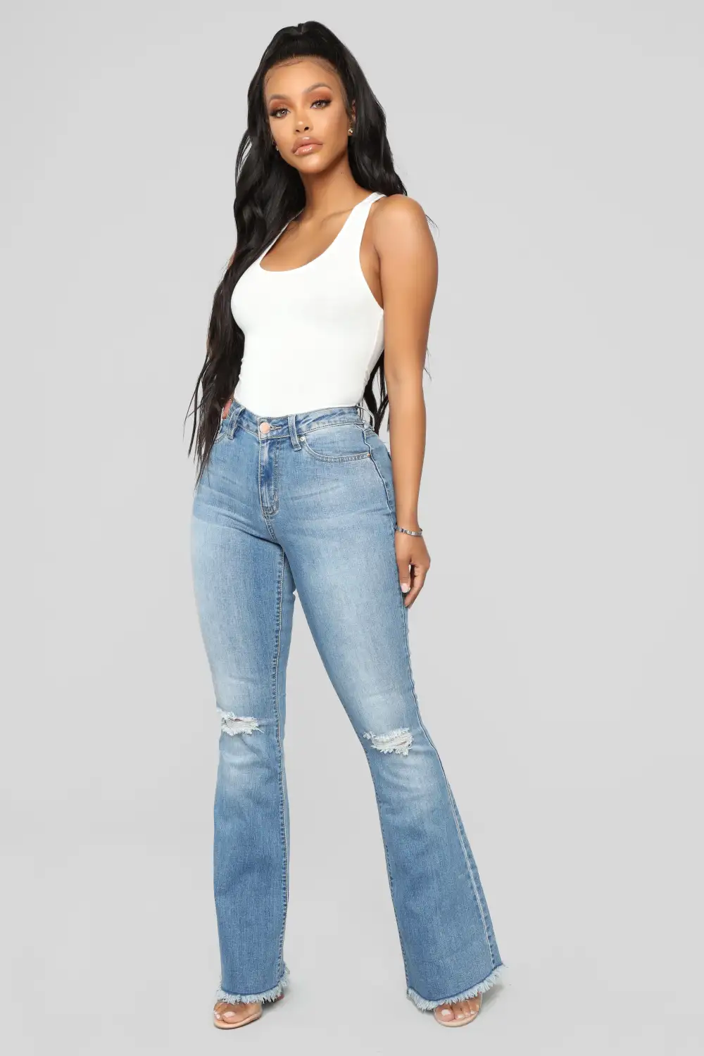 Davina Basic Tank Bodysuit - White
