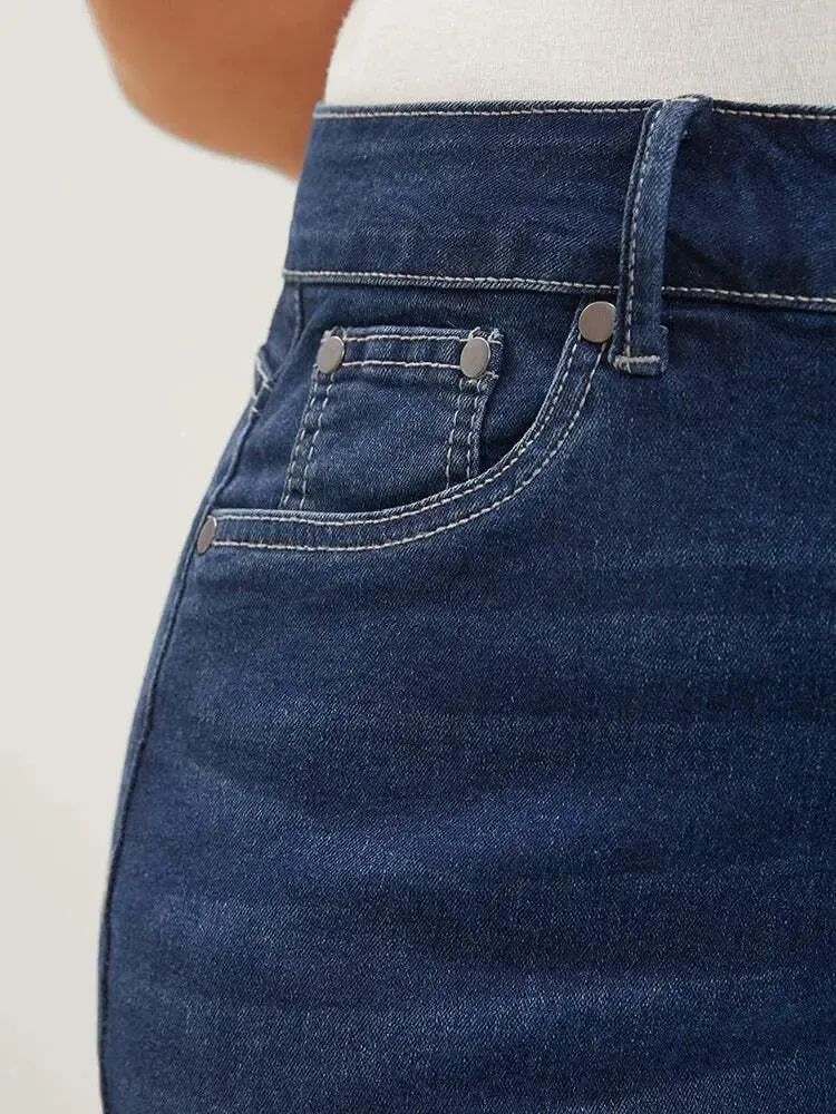 4 Pack Very Stretchy High Rise Dark Wash Denim Shorts