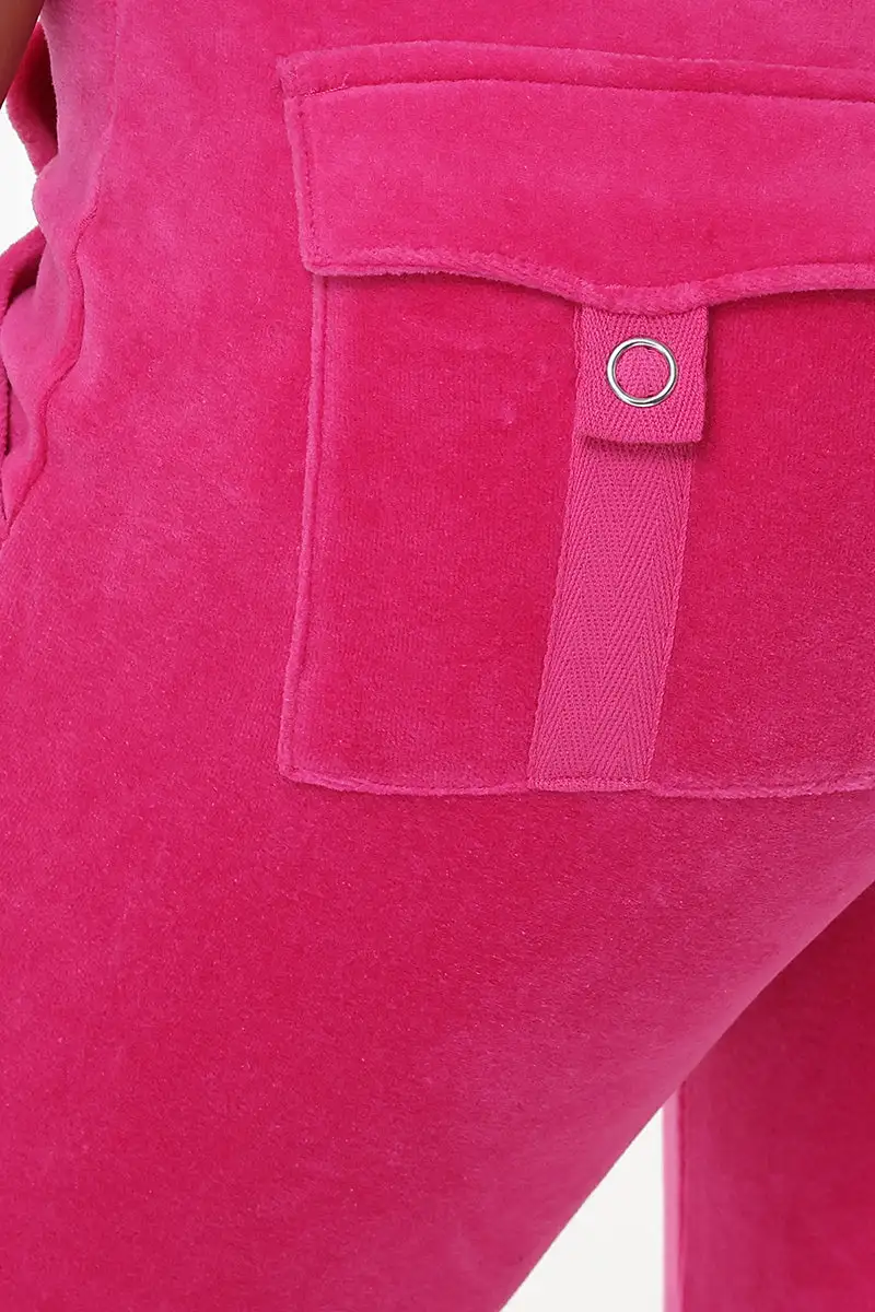 Plus-Size Hollywood Scottie Snap Pocket Velour Track Pants