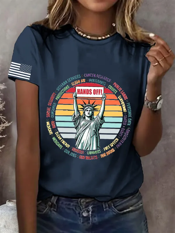 Women'S FDT “Hands Off ” Print Casual T-Shirt