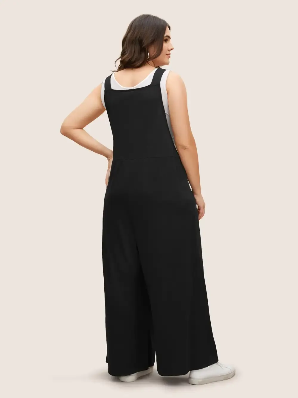 Supersoft Essentials Solid Pleated Pocket Jumpsuit