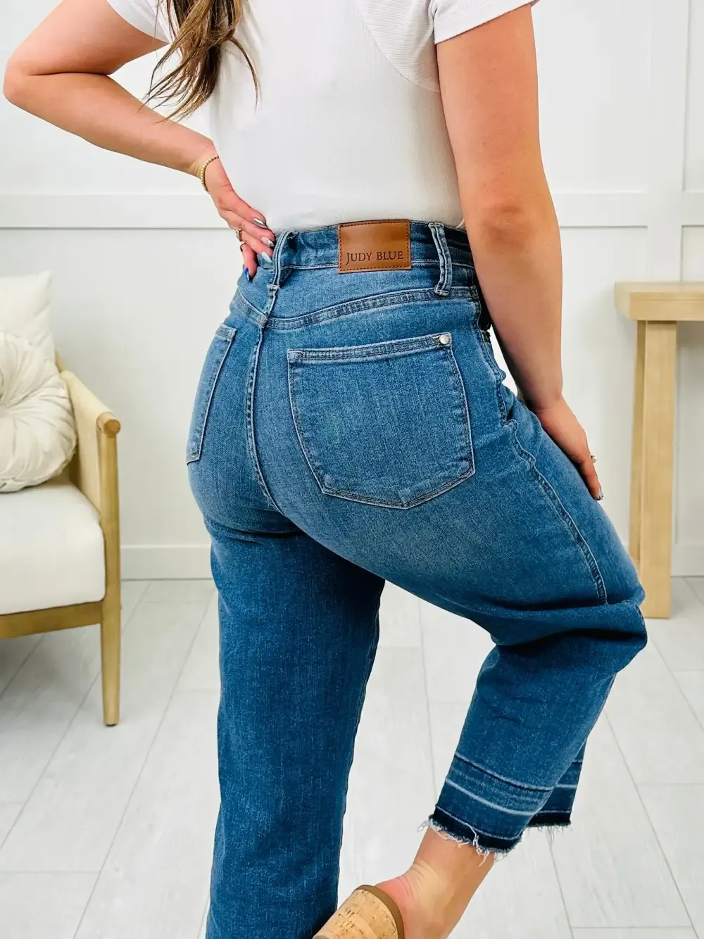 Judy Blue Spring Fever Tummy Control Wide Leg Crops