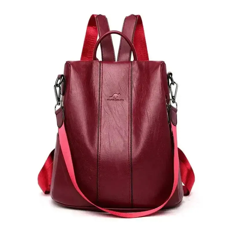 Premium and Secure PU Leather Backpack