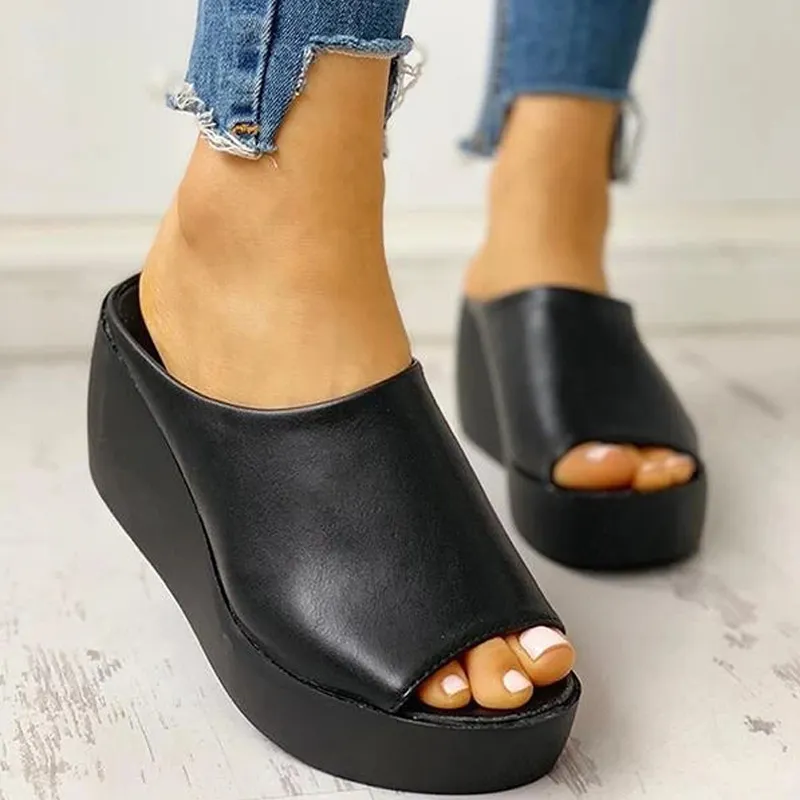 Wedge heel fashion casual wild female sandals and slippers