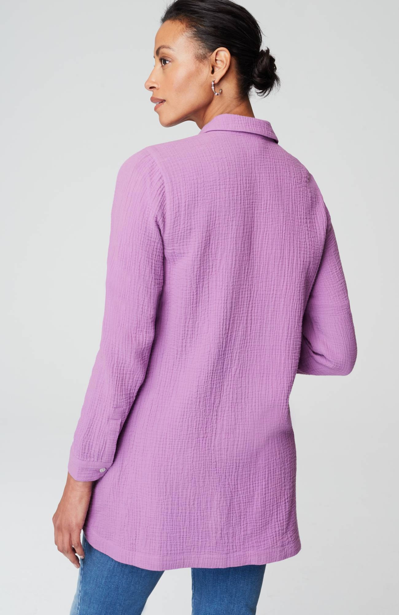Cotton-Gauze Split-Hem Tunic