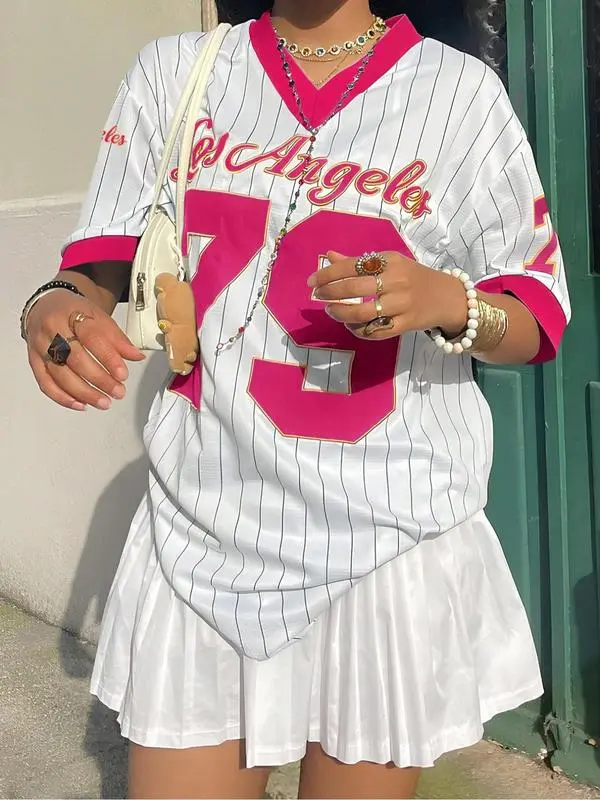 Women's V-Neck Graphic Tee – Comfy Everyday Summer Top