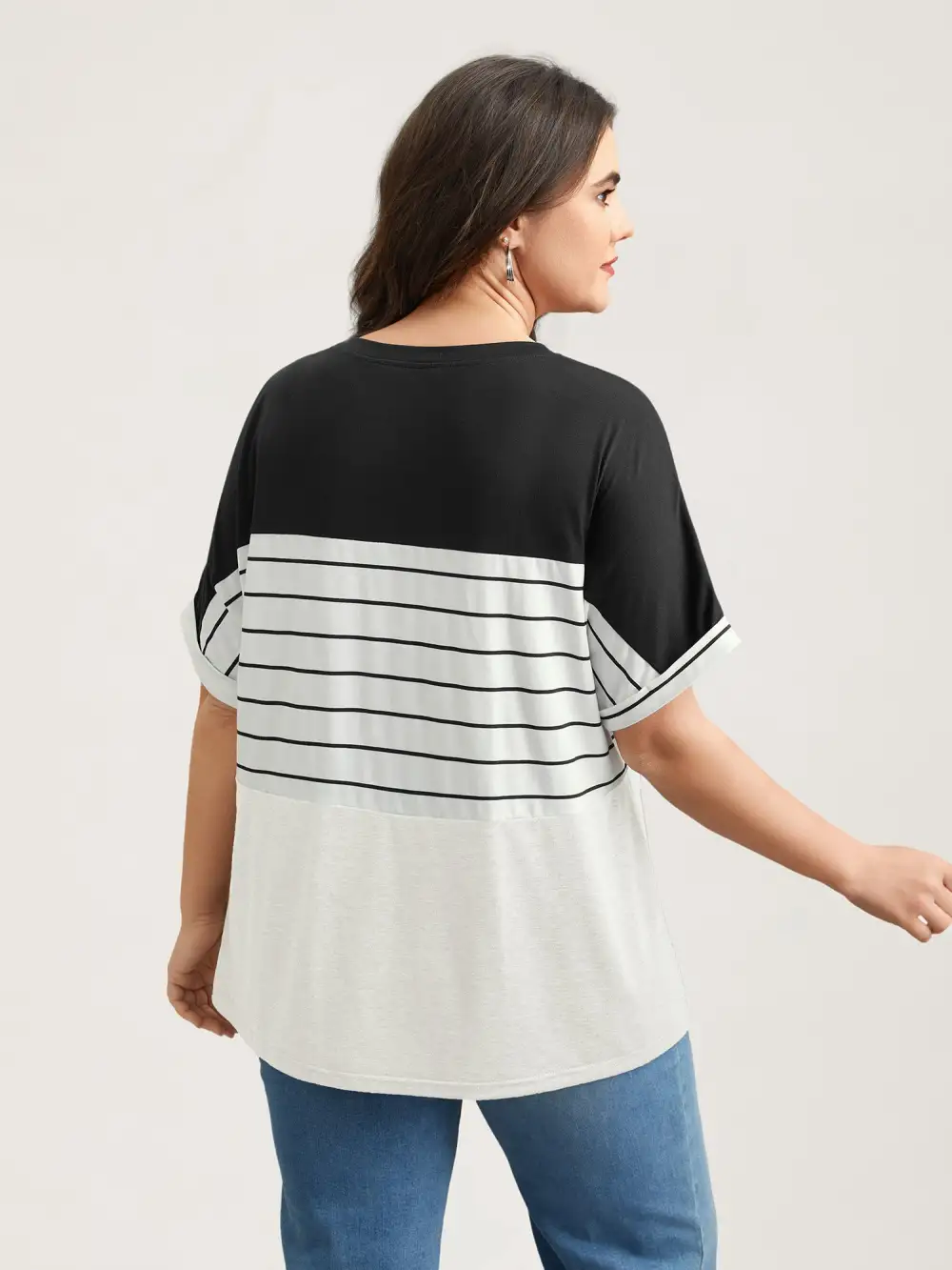 Color-Block Stretchy Stripes T-Shirt