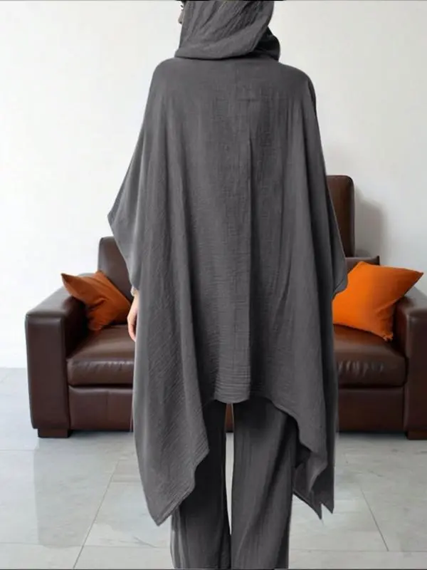 Women's Casual 2-Piece Set: Wide-Leg Pants + Loose Cardigan