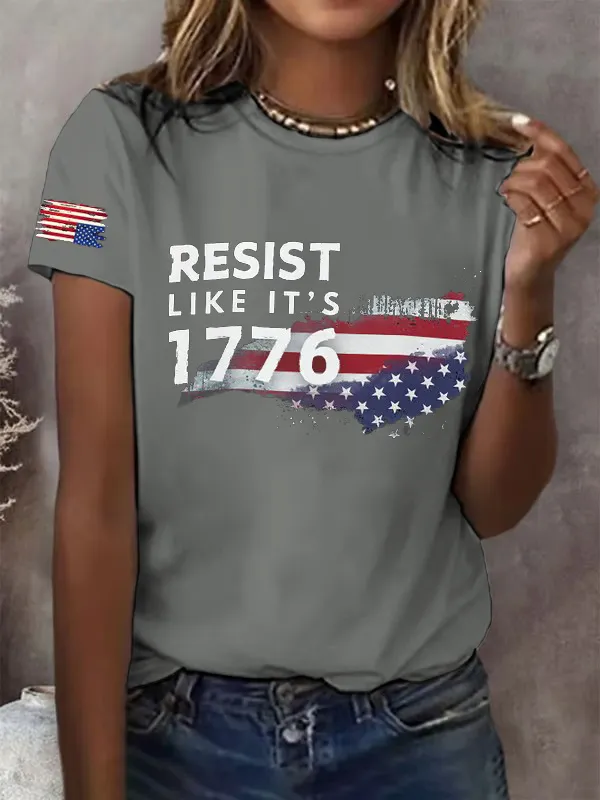 Retro Resist Like It'S 1776 Print T-Shirt