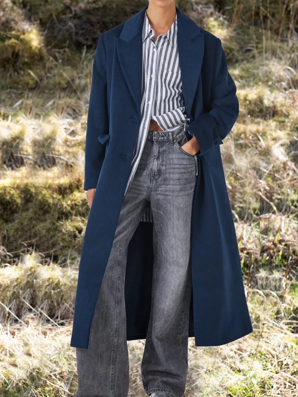 ANYDAY Maxi Top Coat, Navy
