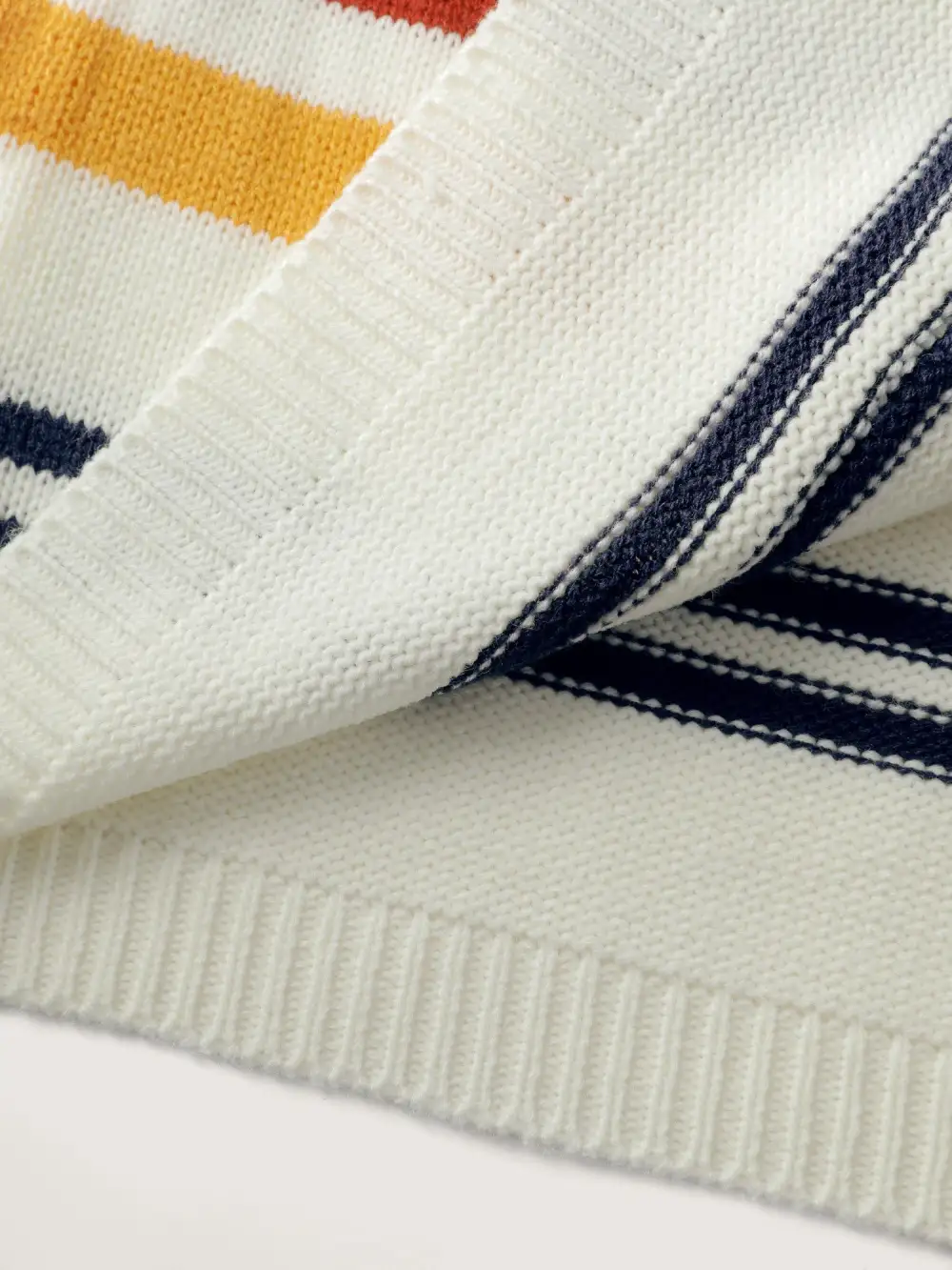 Colorful Stripe Seahorse Motif Jacquard Knit Cardigan