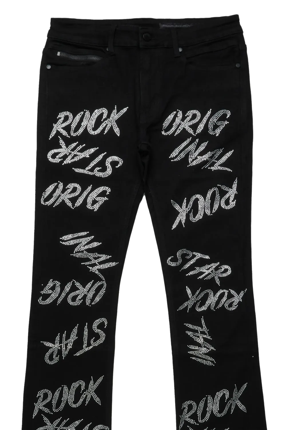 Cato Black Super Stacked Flare Jean