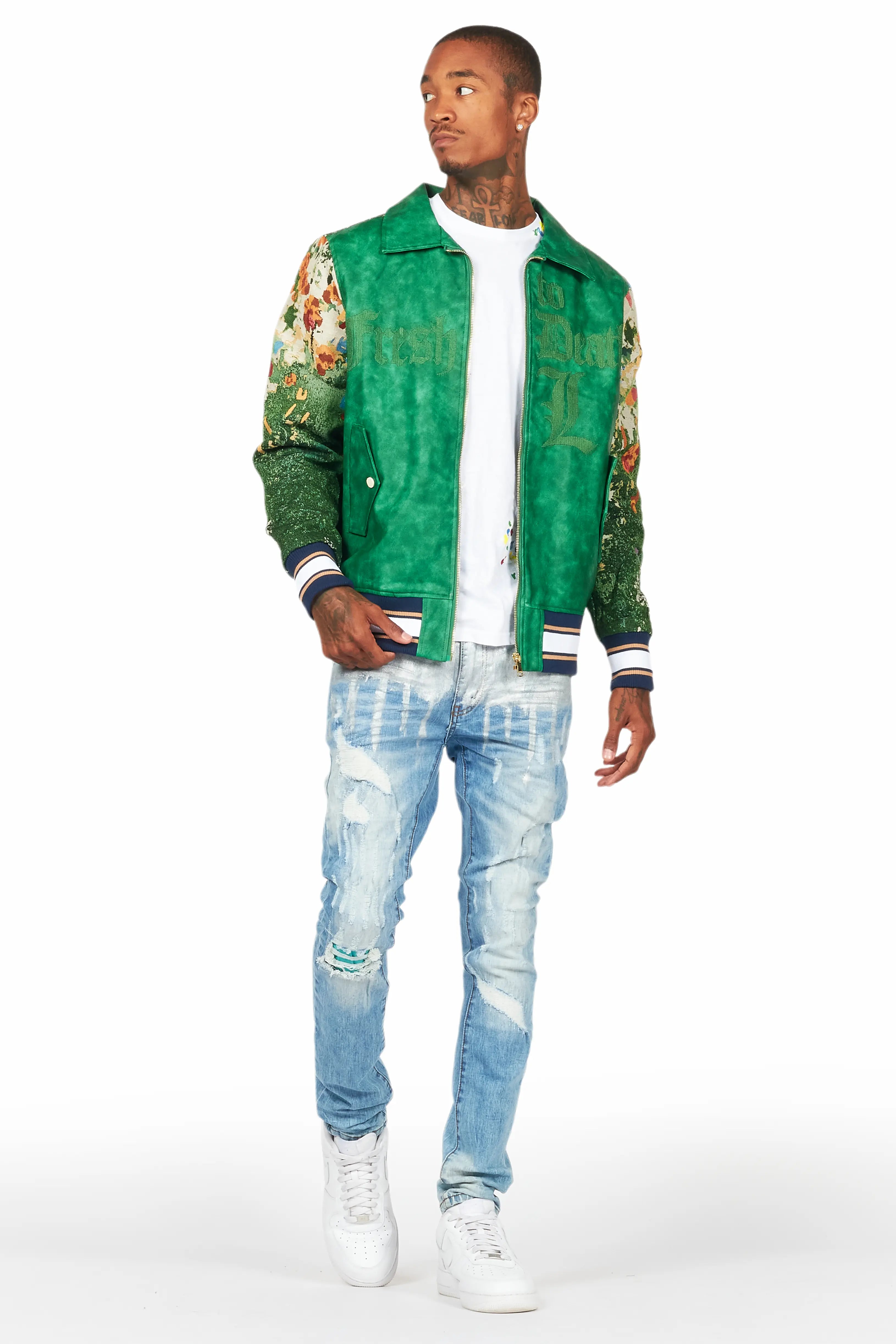 Dakari Light Blue Foil Slim Fit Jean