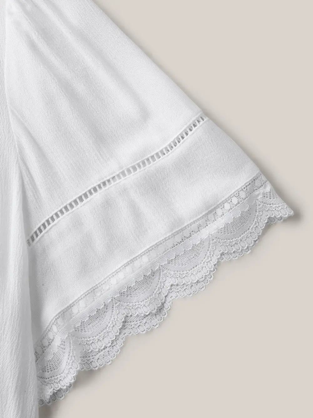 Rayon Flowy Lace Trim Solid Blouse