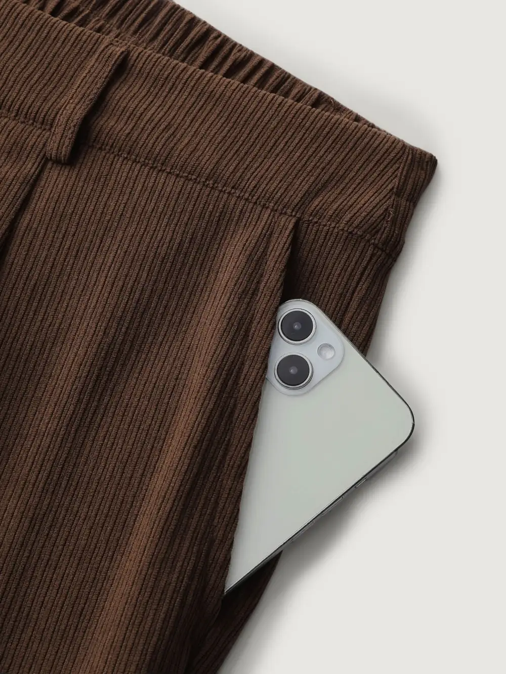 Textured Rolled Cuffs Straight Leg Pants