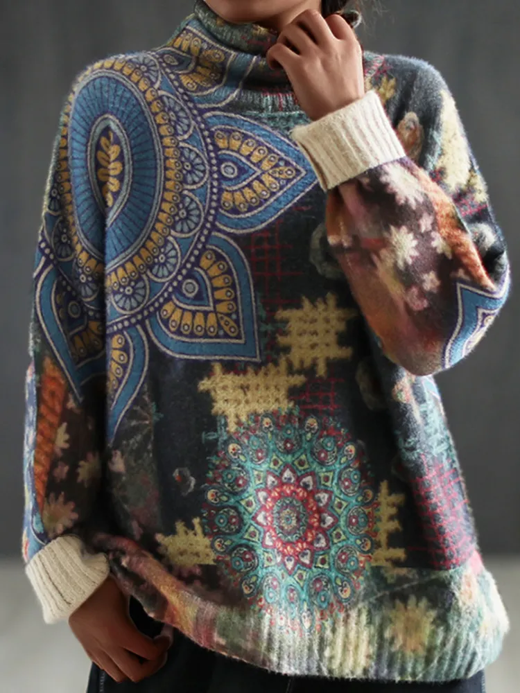 Vintage Ethnic Mandala Indpired Art Sweater