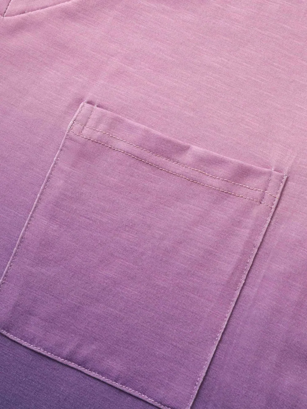 Ombre Contrast Patched Pocket T-Shirt