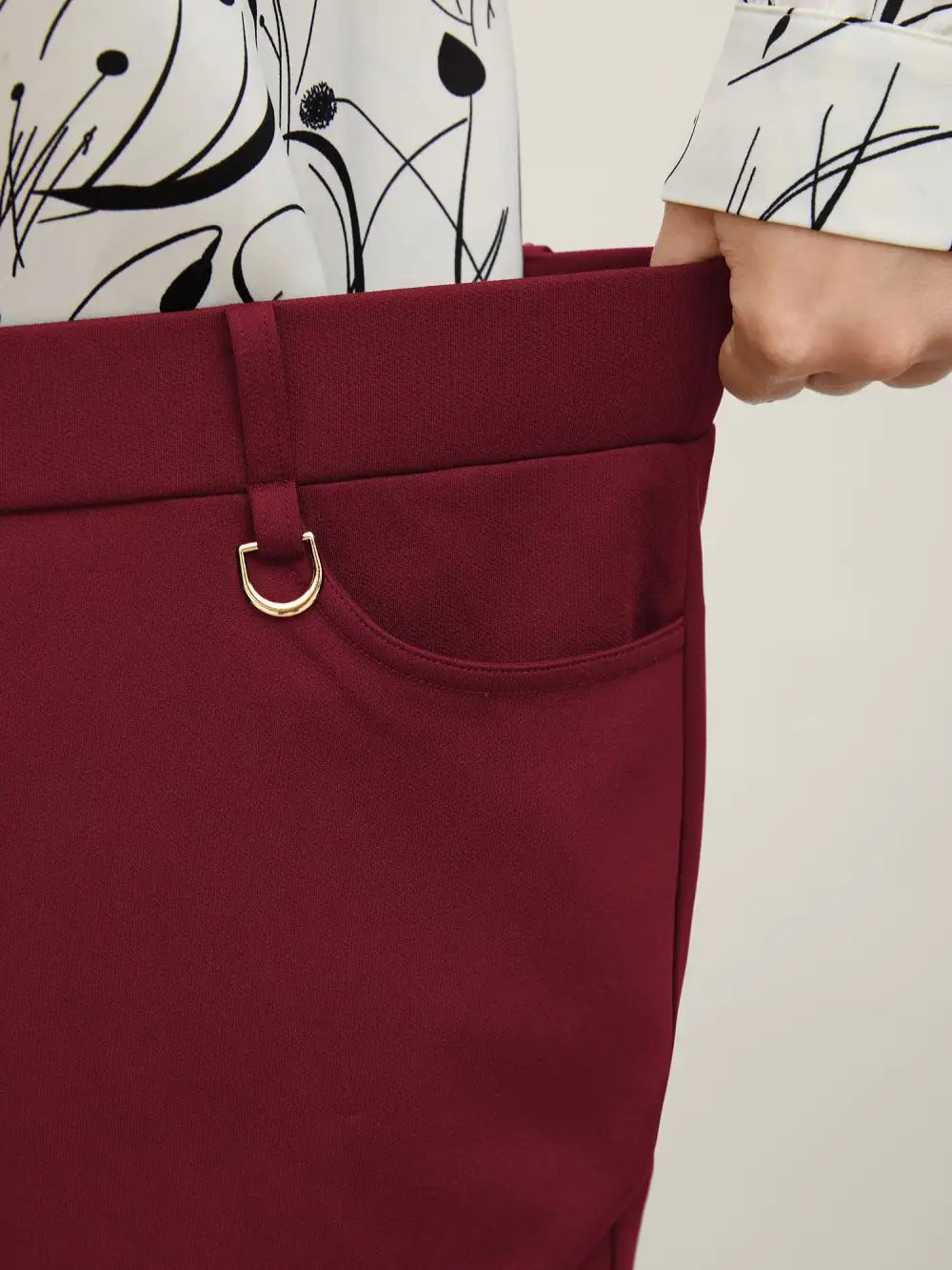 Pull-On Solid Bootcut Pants