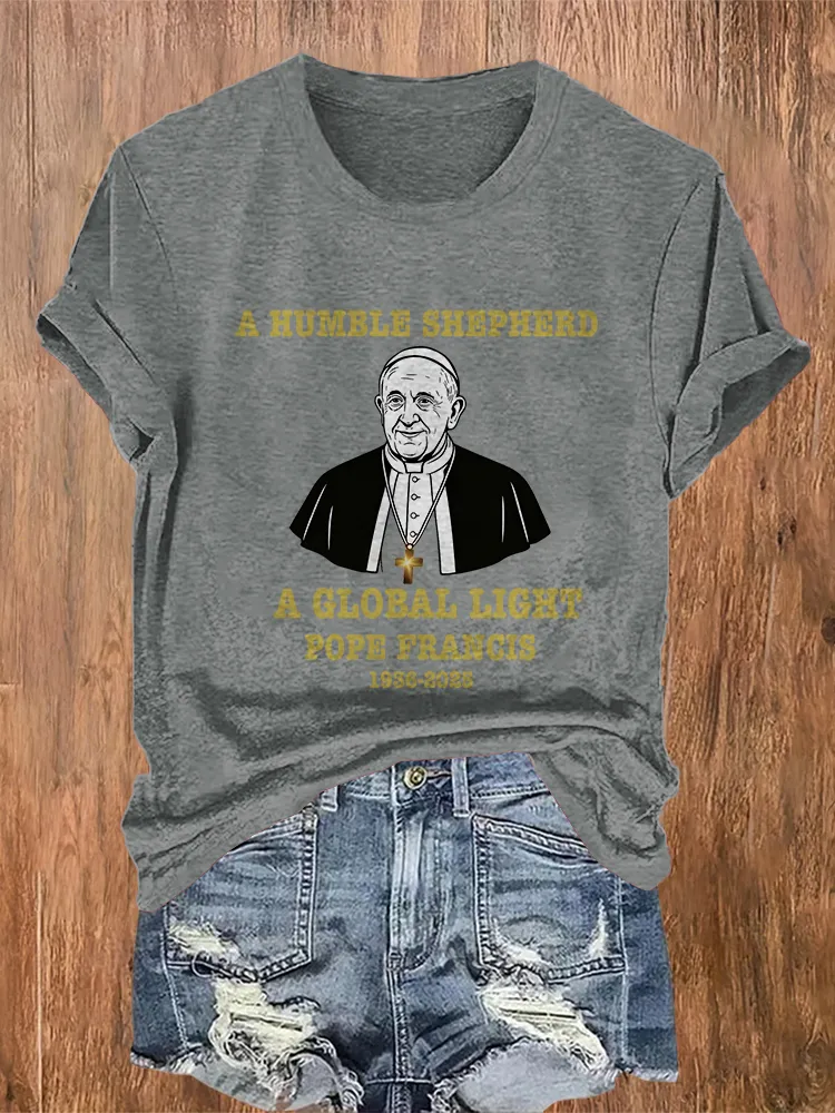 Women's A Humble Shepherd A Global Light Pf 1936-2025 Round Neck Short Sleeves Pure Cotton T-Shirt