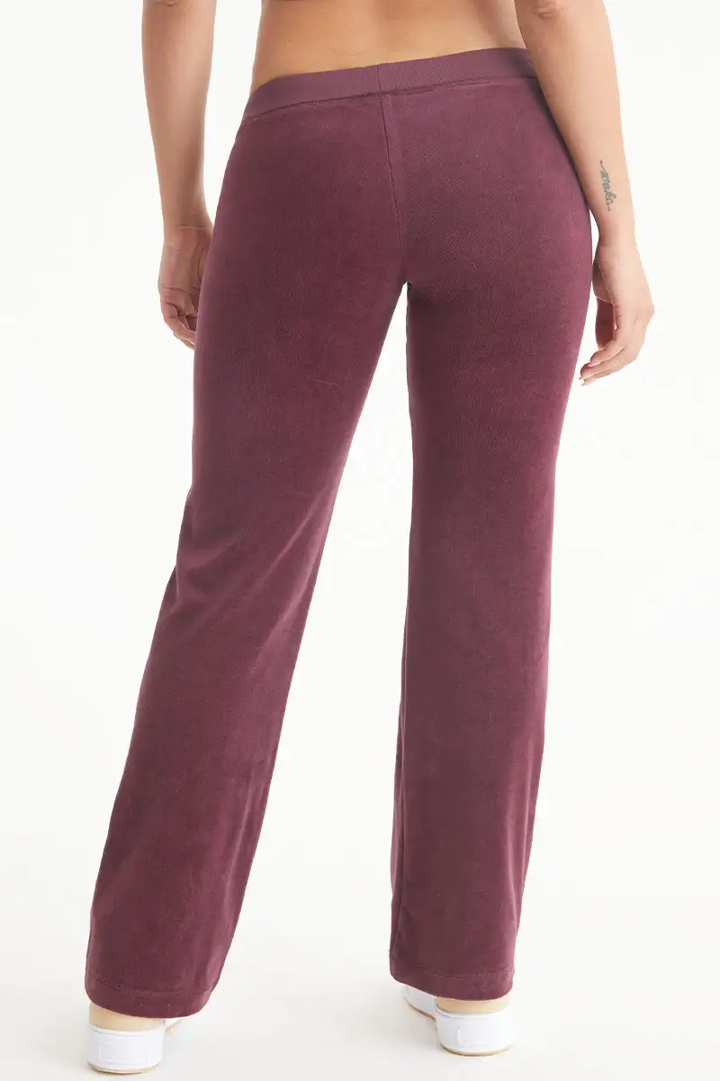 Malibu Small Bling Cotton Velour Track Pants