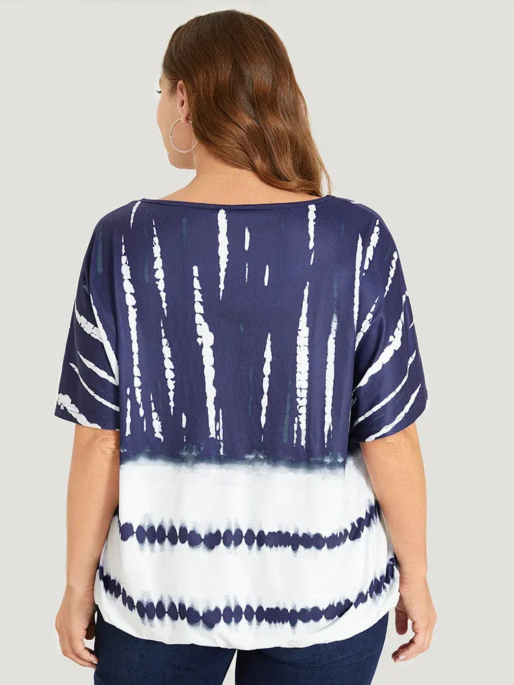 Tie Dye Batwing Sleeve T-shirt