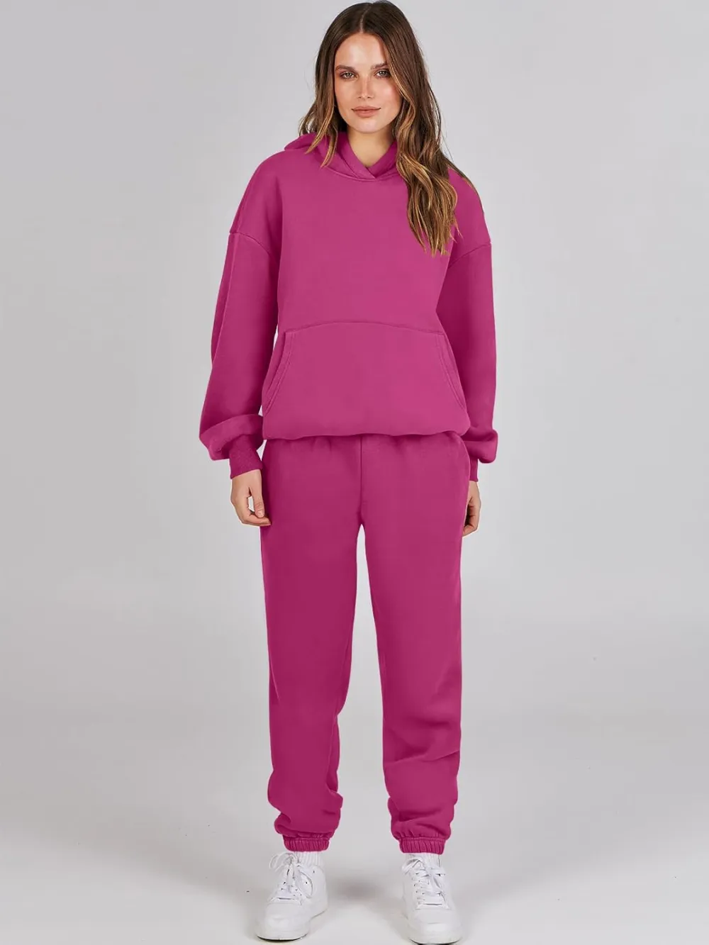 (Clearance Sale $1.99⚡) 2024 Women's Fall Oversized Casual Hoodie Two Piece Sweatshirt Jogging Pants Sweatshirt Set