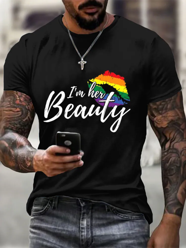 Men'S T-Shirt I'm Her Beauty Couple For Lesbians LGBT Gift T Shirt