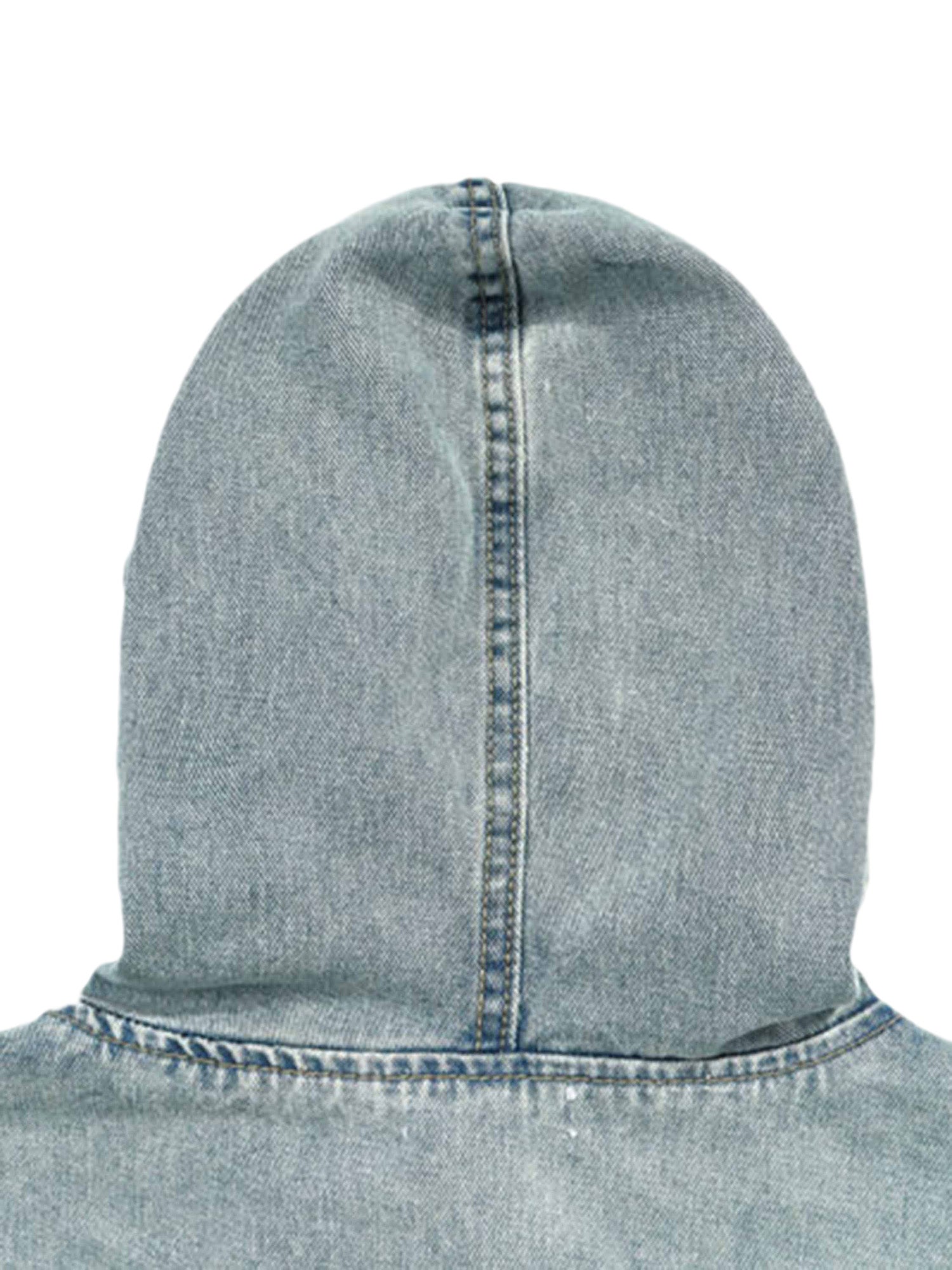 High Street Washed And Worn Denim Hoodie - 1464