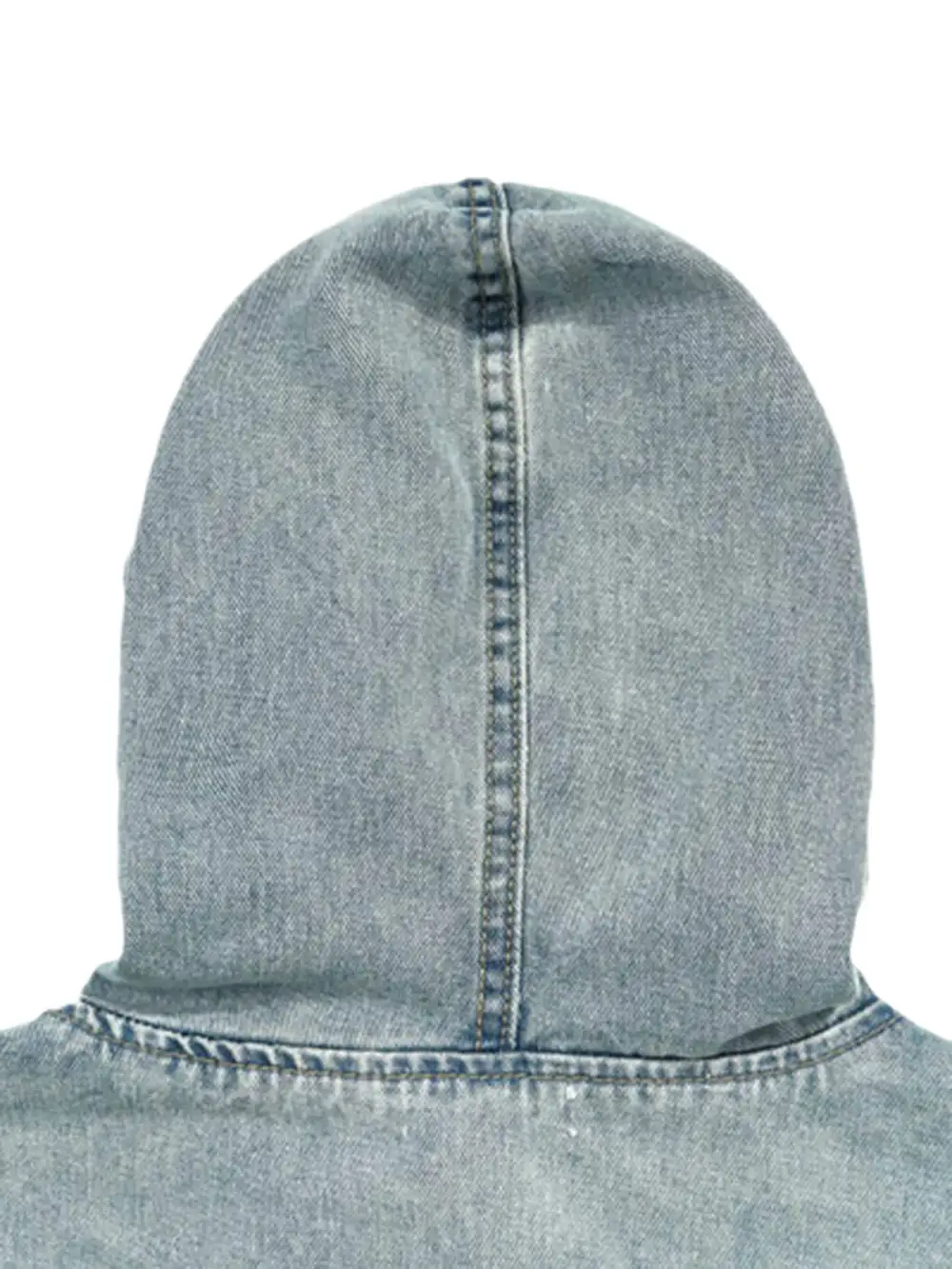 High Street Washed And Worn Denim Hoodie - 1464