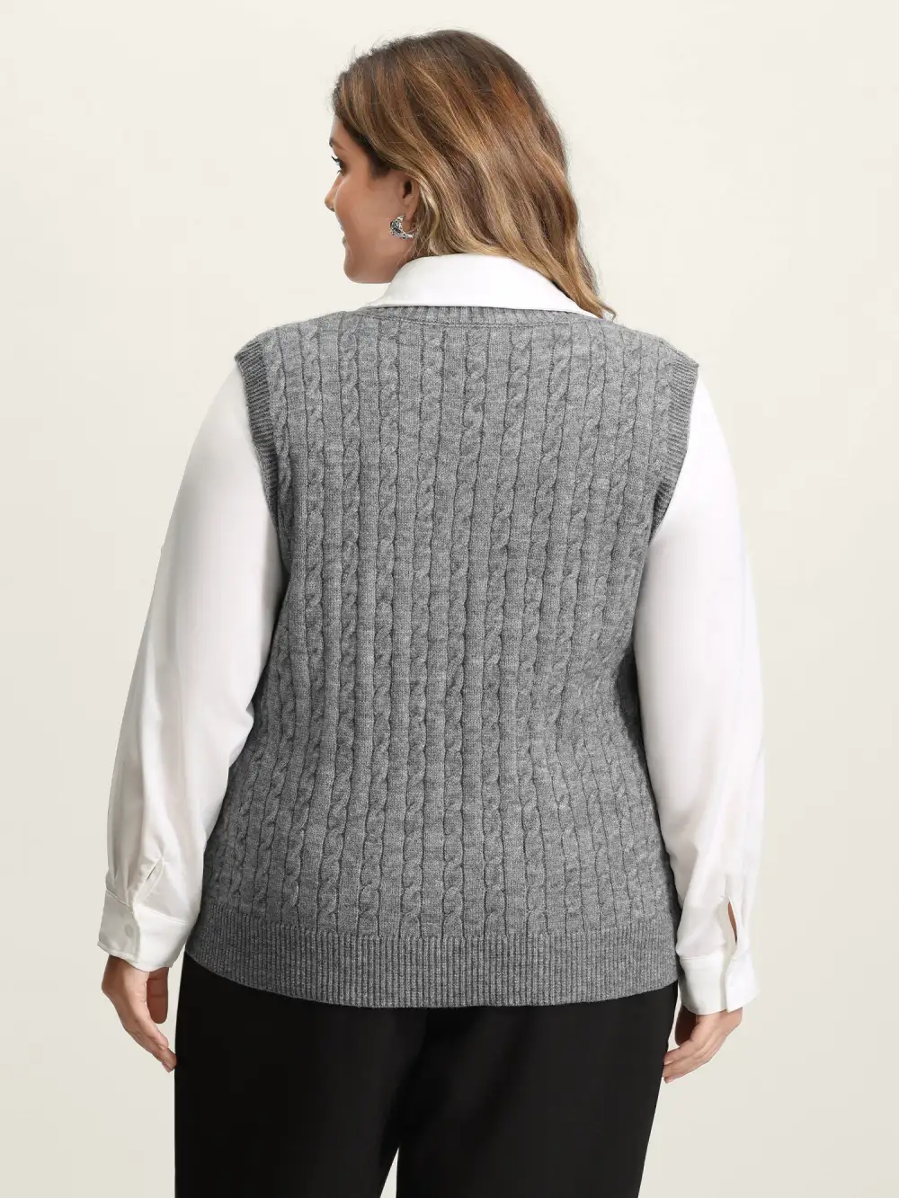 Textured V-Neck Sweater Vest