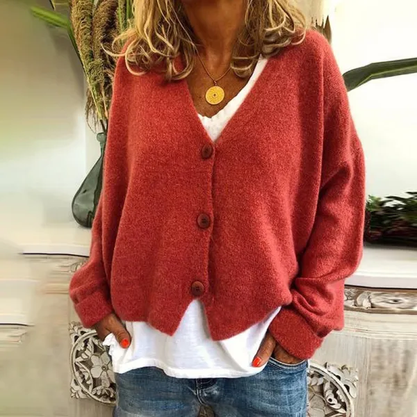 Button Down Casual Comfy Knitwear