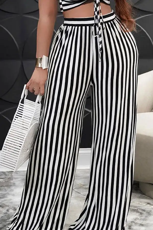 Striped Drawstring Pant Set