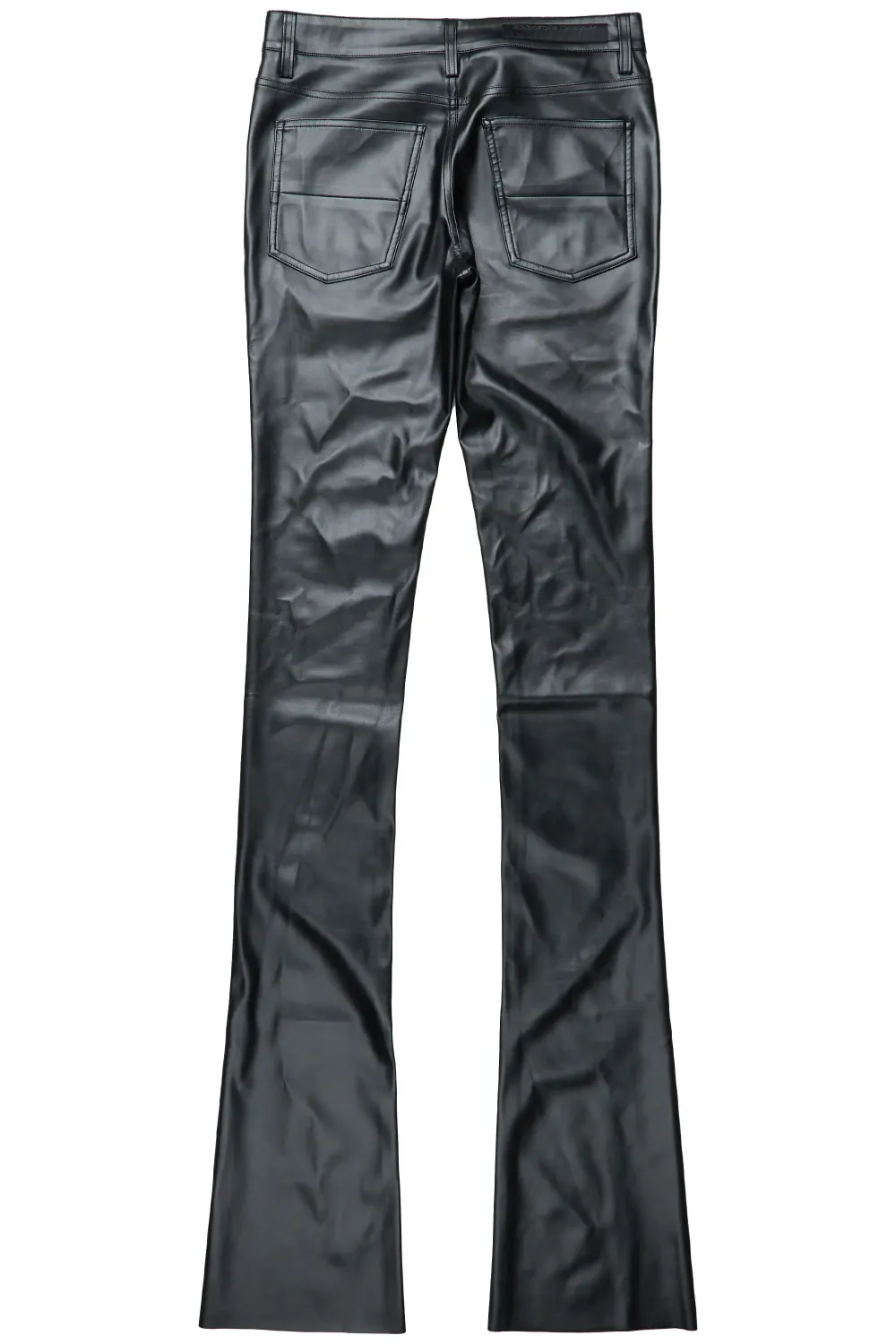 Ricky Black Super Stacked Faux Leather Pant