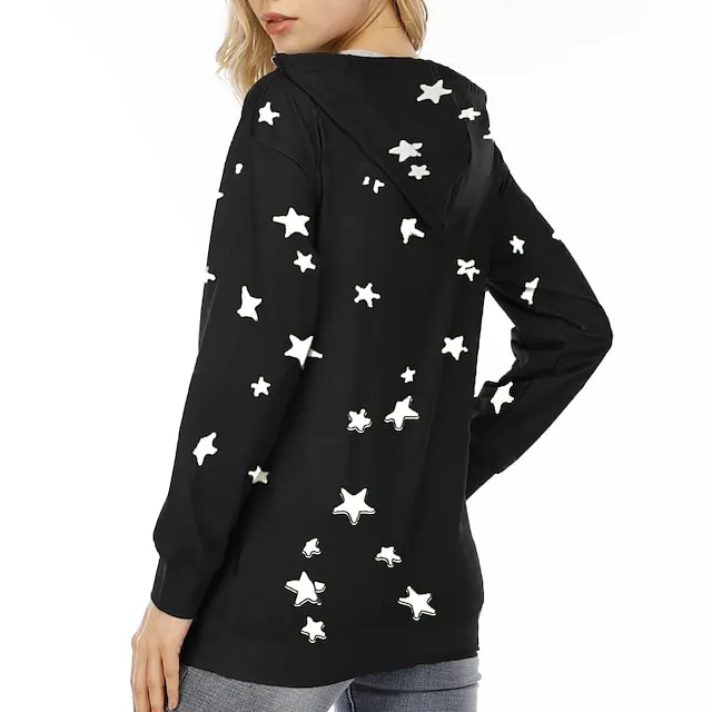 Women's Print Stars Daily Winter Spring &  Fall Fall & Winter