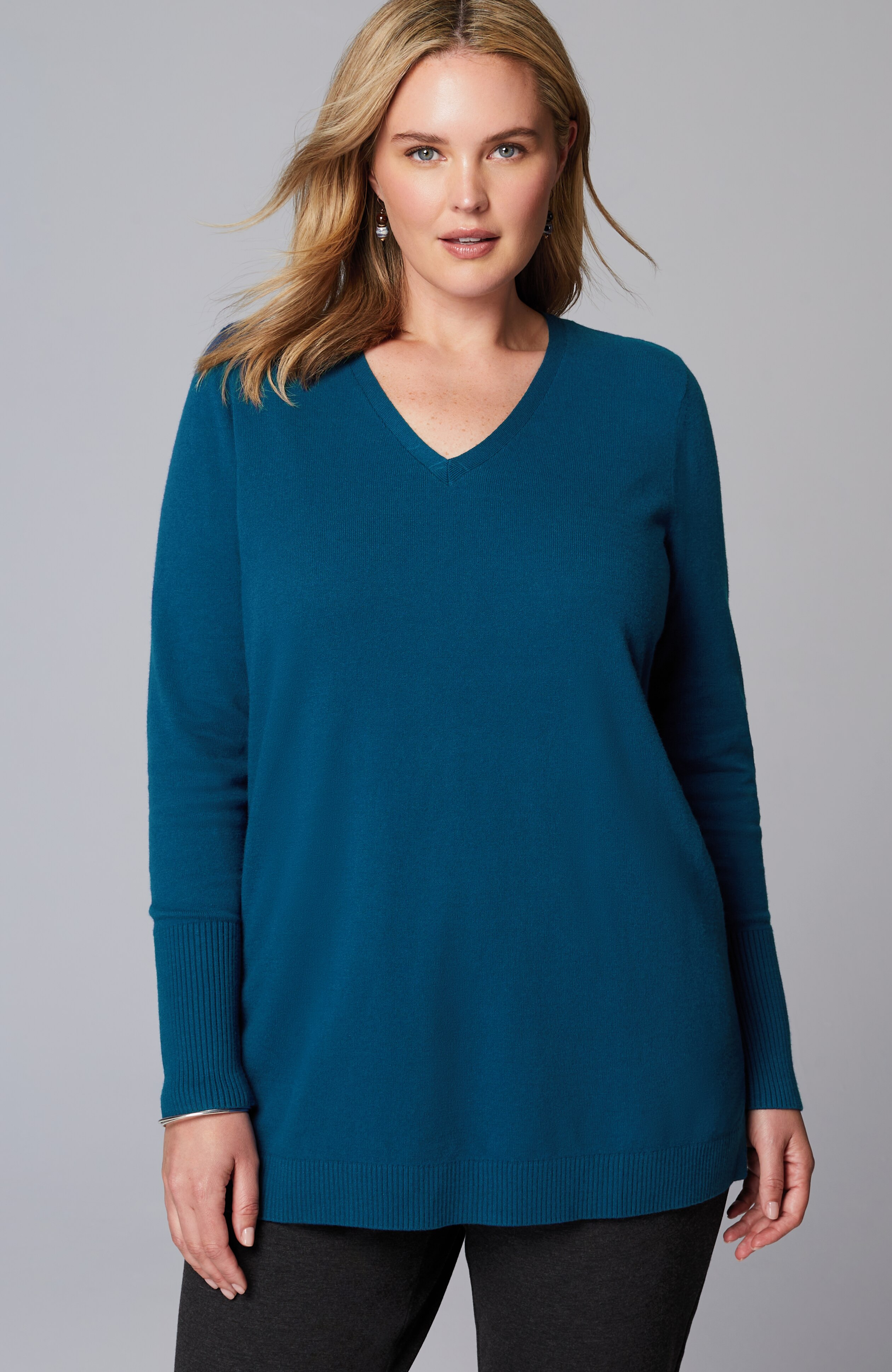 V-Neck Sweater Tunic