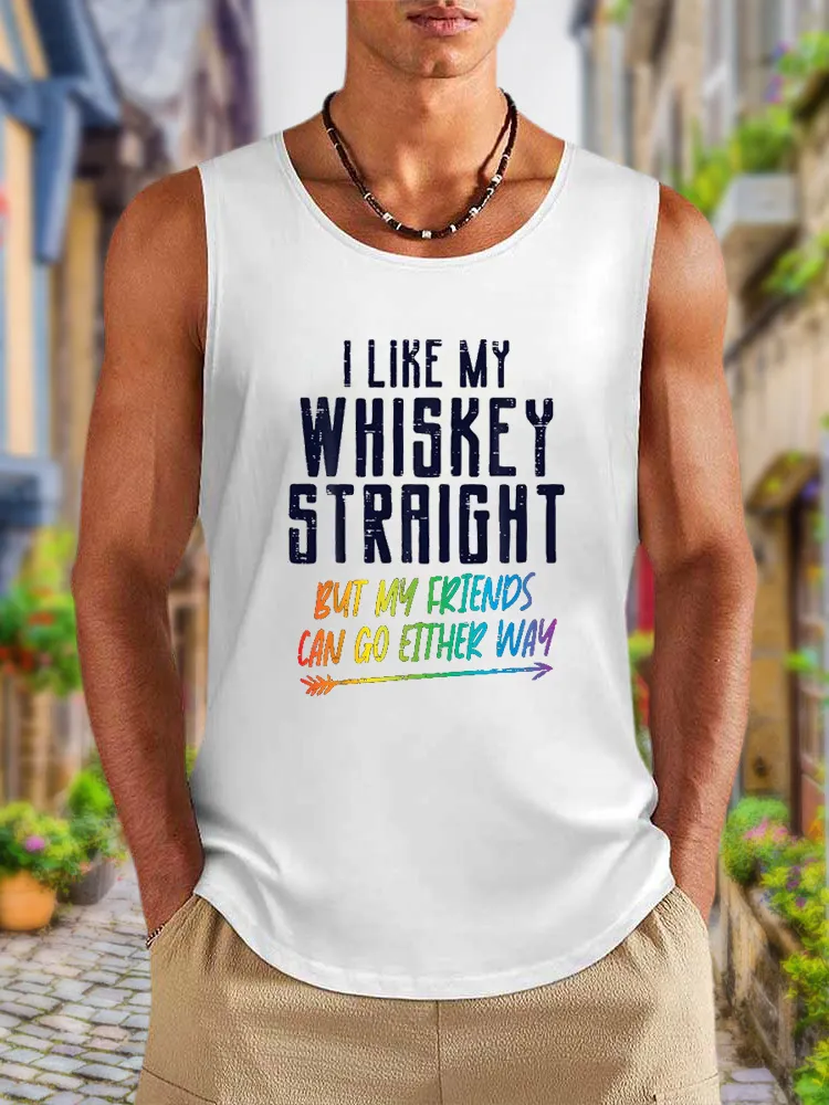 Men'S Vests Like My Whiskey Straight Friends LGBTQ Gay Pride Proud Ally