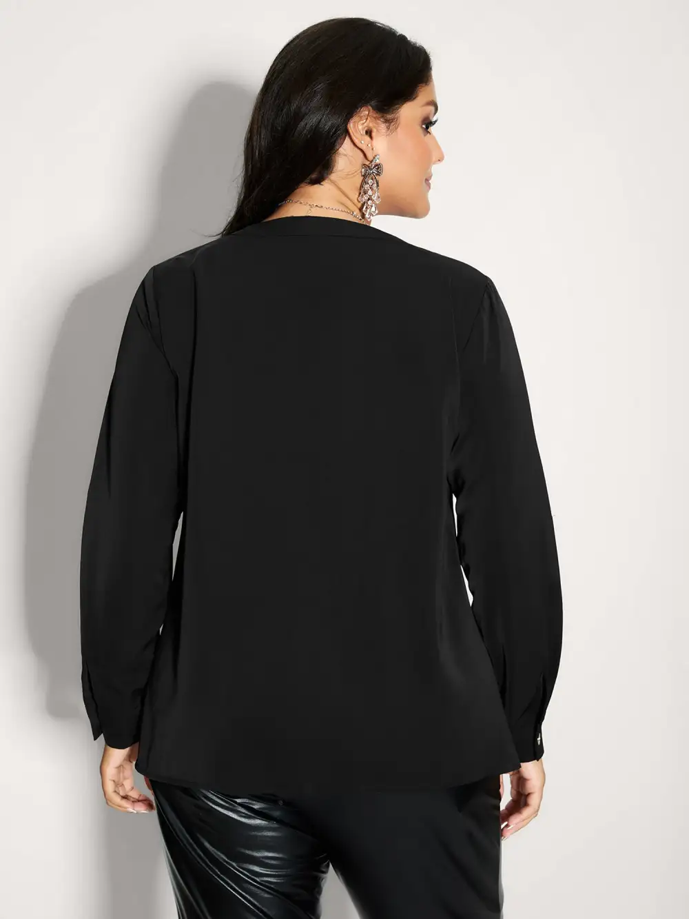 Sequin Pocket Spliced Button Shirt